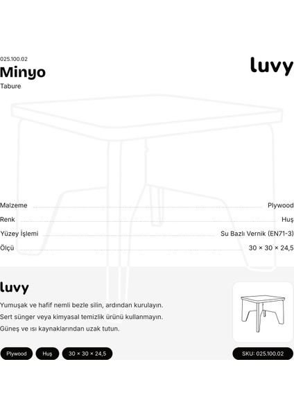 Luvy Kids Furniture Minyo Tabure Montessori fırsatları