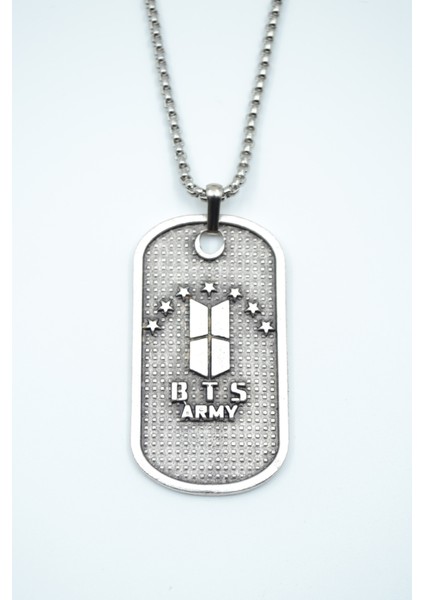 Bts Army Künye Gümüş Kaplama Örme Zincir Kolye