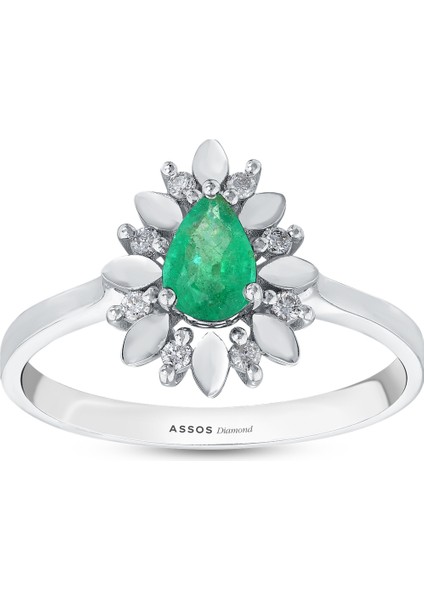 0.07 Karat Zümrüt Taşlı Pırlanta Yüzük fırsatları