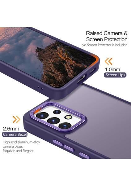 Galaxy A14 ile Uyumlu Köşe Korumalı Buzlu Saydam Metal Koruma Çerçeveli Kamera Korumalı Kılıf fırsatları