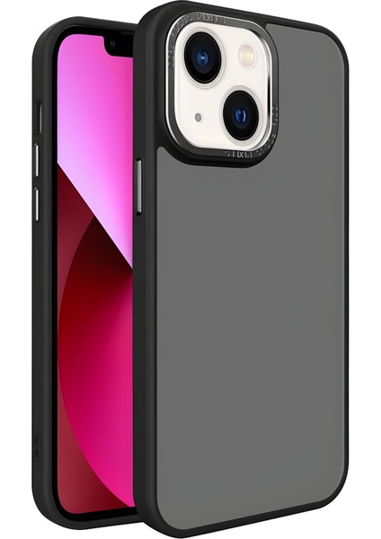 Iphone 15 Plus ile Uyumlu Köşe Korumalı Buzlu Saydam Metal Koruma Çerçeveli Kamera Korumalı Kılıf