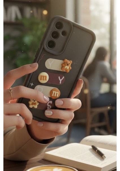 Samsung Galaxy A05S Uyumlu Kılıf Siyah Renk Ayıcık Figürlü 3D Kamera Korumalı Darbe Emici Yumuşak Silikon Kapak modelleri