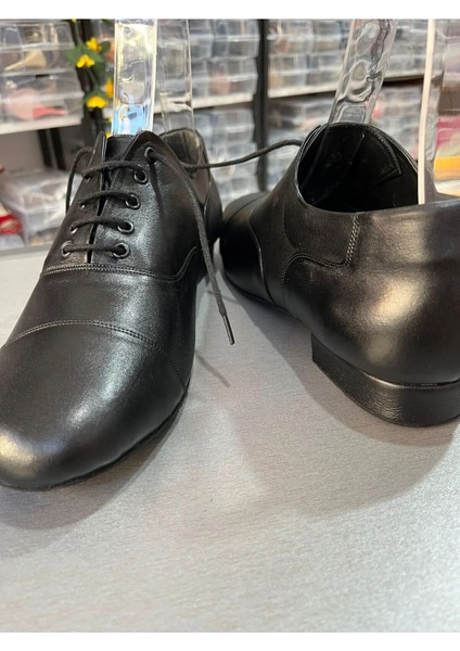 Siyah Gerçek Deri Yeni Kalıp Maskaratlı Çarıkmodel 1 cm Topuklu Erkek Tango Dans ve Salon Ayakkabısı fiyatları