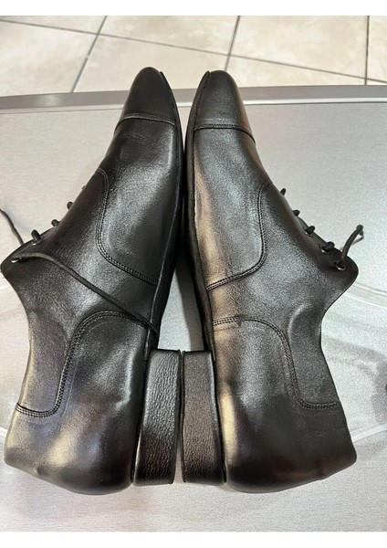 Siyah Gerçek Deri Yeni Kalıp Maskaratlı Çarıkmodel 1 cm Topuklu Erkek Tango Dans ve Salon Ayakkabısı indirimleri