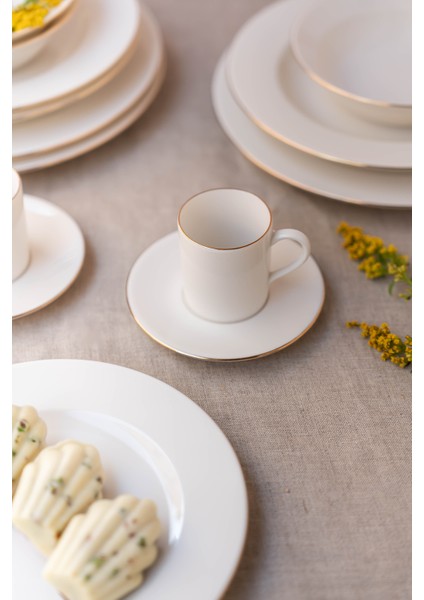 | Ceyda | Altın Kenarlı 12 Parça 6 Kişilik Porselen Kahve Fincan Takımı fiyatları