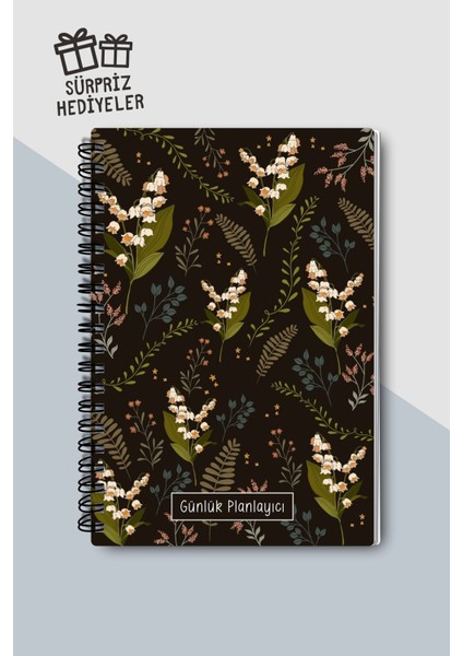 Günlük Planlayıcı A5 Defter, Notlar, Yapılacaklar, Esnek Karton Kapaklı, 100 Günlük, Ters Çiçekli fiyatları