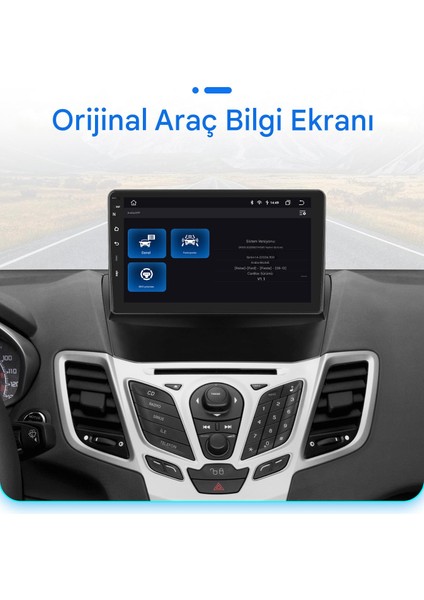 Ford Fiesta 2009-2017 Yıl Uyumlu 9 Inç 4 GB Ram 64 GB Hafıza Multimedya Carplay Navigasyon Kamera modelleri
