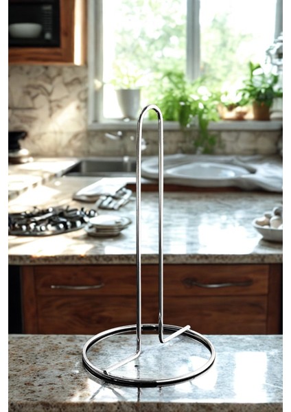 Metal Dik Havlu Peçetelik Krom Havluluk – Standart ve Büyük Boy Rulo Için Uygun