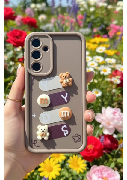 Samsung Galaxy A05S Uyumlu Kılıf Kahverengi Renk Ayıcık Figürlü 3D Kamera Korumalı Darbe Emici Yumuşak Silikon Kapak