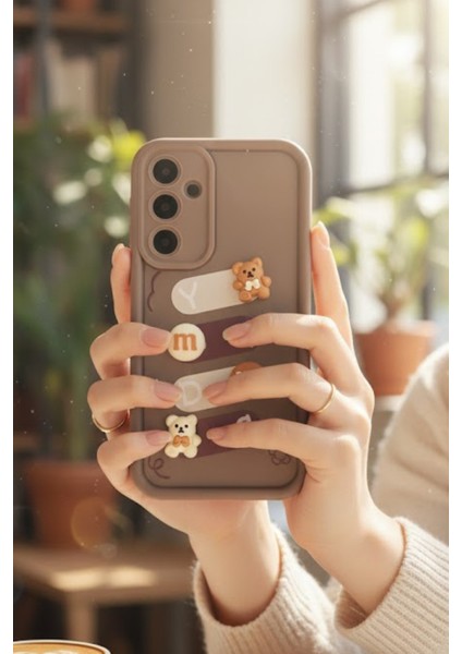 Samsung Galaxy A05S Uyumlu Kılıf Kahverengi Renk Ayıcık Figürlü 3D Kamera Korumalı Darbe Emici Yumuşak Silikon Kapak modelleri