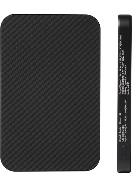 S4 Aramid-Skin M-Safe Şarj Özellikli Ultra Ince 600D Powerbank 15W 5000MAH Siyah fırsatları