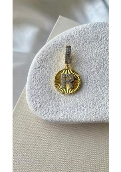 Altın Kaplama R Harf Kolye Ucu ve Ajda Charm