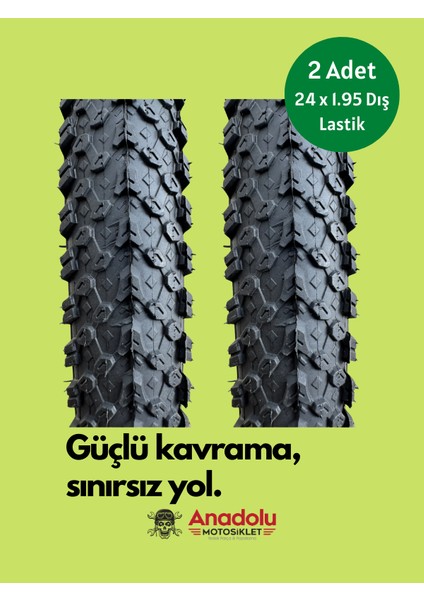 24 Jant Bisiklet Dış Lastik 24 x 1.95 (2 Adet) Takım