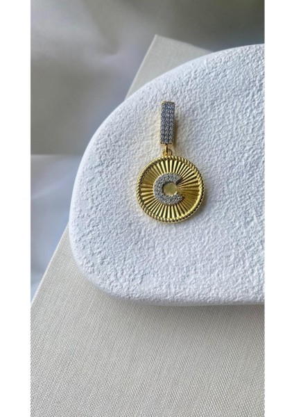 Altın Kaplama C Harf Kolye Ucu ve Ajda Charm