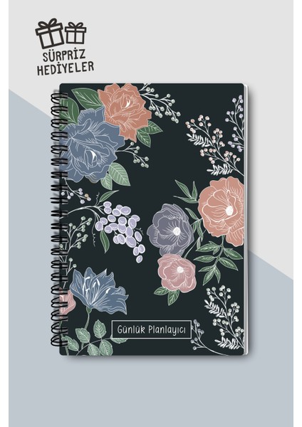 Günlük Planlayıcı A5 Defter, Notlar, Yapılacaklar, Esnek Karton Kapaklı, 100 Günlük, Beyaz Çizgili