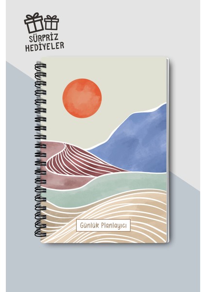 Günlük Planlayıcı A5 Defter, Notlar, Yapılacaklar, Esnek Karton Kapaklı, 100 Günlük, Mavi Boho fiyatları