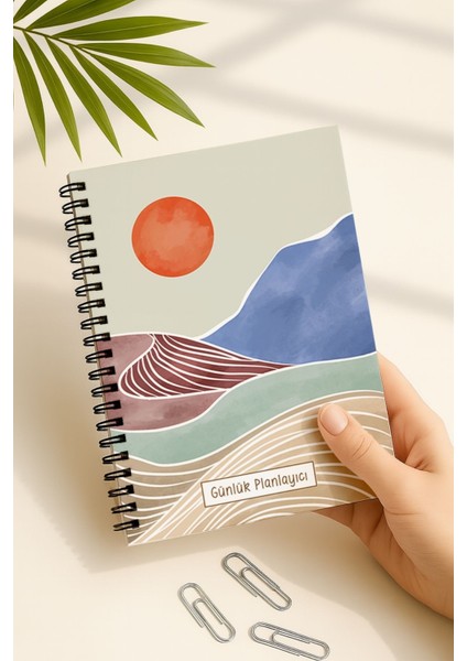 Günlük Planlayıcı A5 Defter, Notlar, Yapılacaklar, Esnek Karton Kapaklı, 100 Günlük, Mavi Boho fırsatları