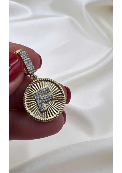 Sakafashion Altın Kaplama F Harf Kolye Ucu ve Ajda Bilezik Harf Charm