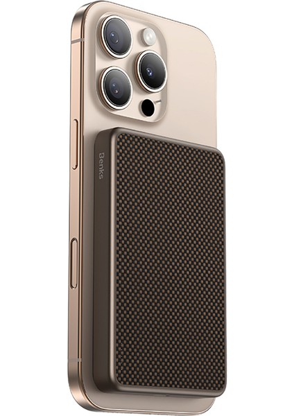 MP17 Armorgo M-Safe Özellik Armortint Aramid Fiber Qi2 Teknolojili Powerbank 15W 10000MAH Gold modelleri