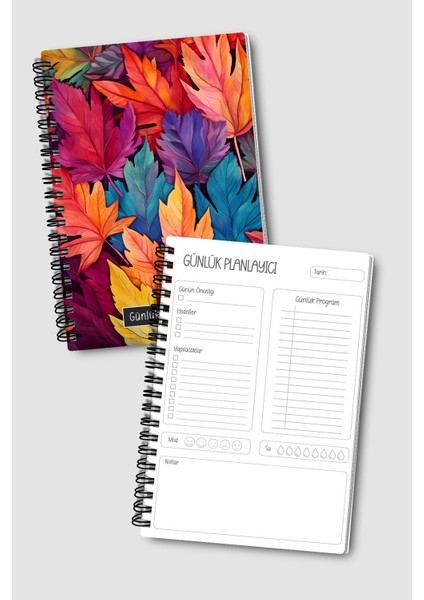 Günlük Planlayıcı A5 Defter, Notlar, Yapılacaklar, Esnek Karton Kapaklı, 100 Günlük, Renkli Yapraklı indirimleri