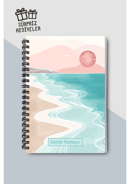 Günlük Planlayıcı A5 Defter, Notlar, Yapılacaklar, Esnek Karton Kapaklı, 100 Günlük, Pembe Boho modelleri