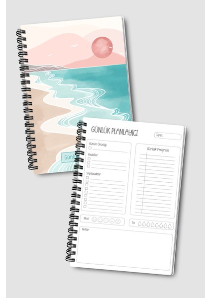 Günlük Planlayıcı A5 Defter, Notlar, Yapılacaklar, Esnek Karton Kapaklı, 100 Günlük, Pembe Boho indirimleri