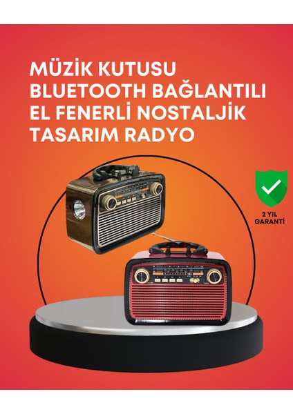 Nostaljik Radyo Görünümlü Hoparlör – Fm/am Yayın Bağlantı Şarj Edilebilir
