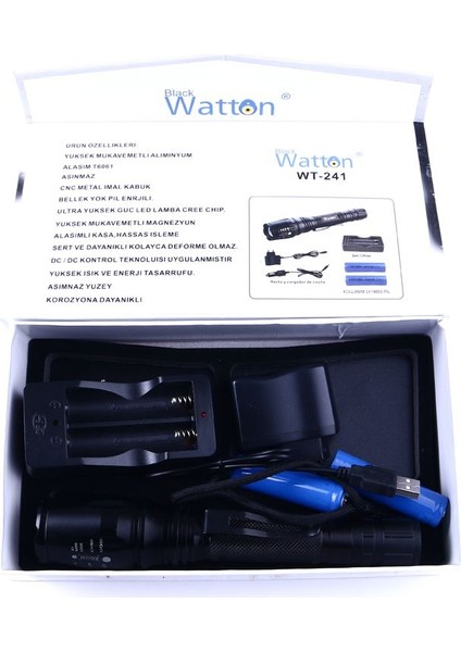 Profesyonel Tx6 Şarjlı Zoomlu El Feneri WT-241 fırsatları