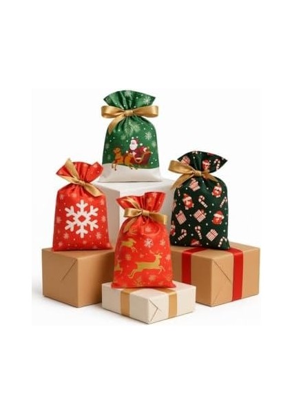 Yılbaşı Ağacı Yılbaşı Hediyelik Kese 8&apos;li Büyük