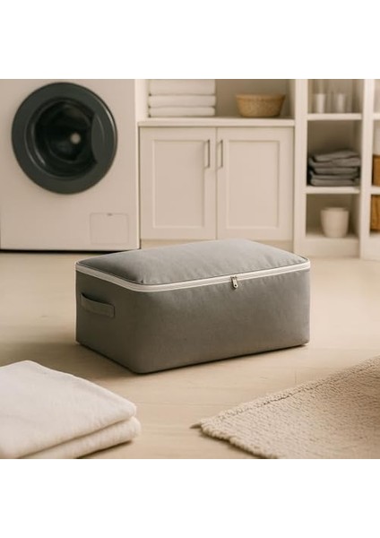 4 Adet Büyük Boy Bazaaltı Kalın Kumaş Hurç | Kazak Yastık Çok Amaçlı Yatakaltı Düzenleme Hurcu Gri (64CMX45CMX20CM) fiyatları