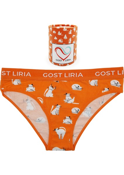 Gost Liria- Silver Cat Desenli Kadın Slip Külot