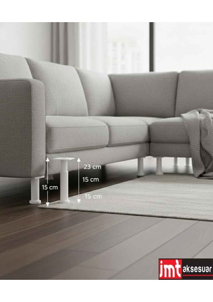 15*23 cm Ayarlanabilir (Beyaz) Destek Ayağı Mobilya Kanepe Baza Koltuk Dolap Ayağı modelleri