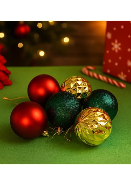 Yılbaşı Ağaç Süsü Top Seti – 6 Adet (Seri-3)