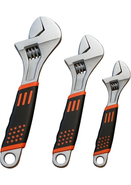 3’lü Ayarlı Ingiliz Anahtarı-Kurbağacık Seti – 8", 10" ve 12" Boy, Kaymaz Saplı, Profesyonel El Aleti modelleri