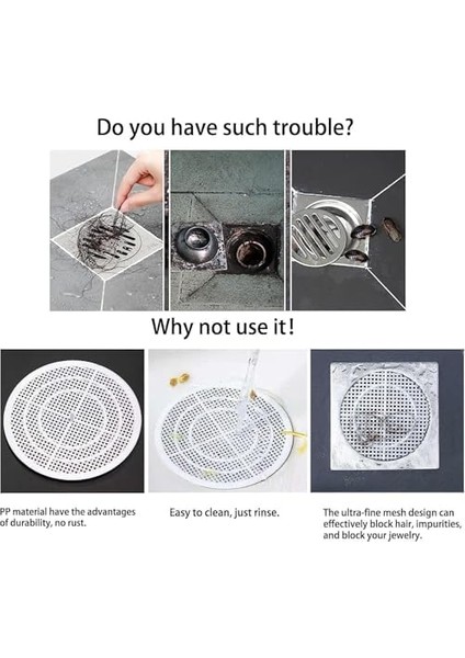 Zemin Tahliye Kapağı, 4&apos;lü Paket Küvet Tıkacı Zemin Matı, Kesilebilir, Kolay Kurulum ve Temizlik, Duş Tahliye Filtresi, Mutfak, Çamaşır ve Tuvalet Için Duş Tahliye Tıkacı modelleri