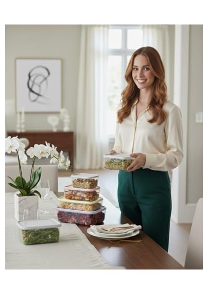 6’lı Hava Geçirmez Saklama Kabı Seti – Sızdırmaz Kapaklı Şeffaf Plastik Kaplar – Meyve Sebze Gıda Saklama Kutuları – Buzdolabı ve Mutfak Düzenleyici modelleri