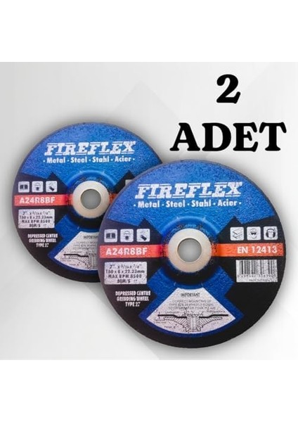 180MM (7”) Taşlama Diski – Metal & Çelik Için Depresli Merkezli Taşlama Taşı, 8500 Rpm, EN12413 Sertifikalı, Endüstriyel Kalite