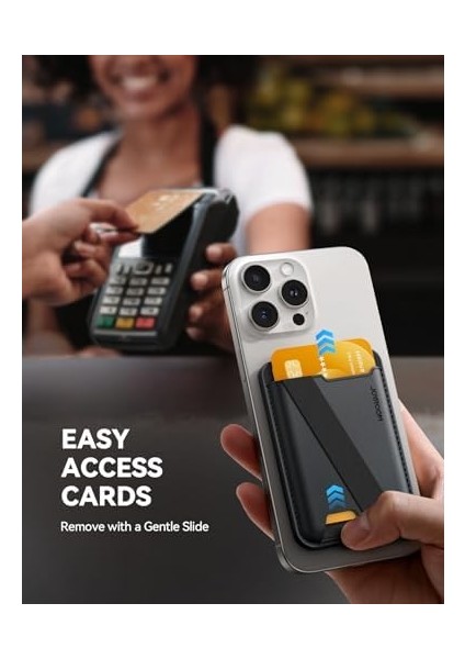 Joyroom For Wallet Stand Magnetic Card Holder Compatible With 17/16 Pro Max Air/ 15/14, Phone Wallet With Wrist Strap Secure Anti-Drop modelleri