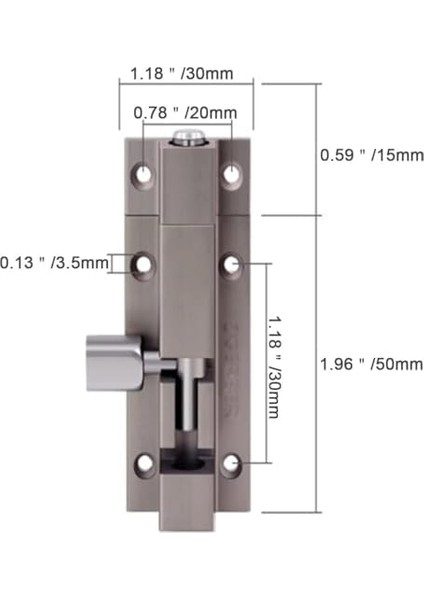 Kapı Kilidi, Ev Güvenliği Için Sürgülü Kapı Pimi, Yatak Odaları, Banyolar, Dolap Depolama Üniteleri ve Evcil Hayvan Kapıları Için Vidalı Kalın Sürgülü Namlu Sağlam Kilit