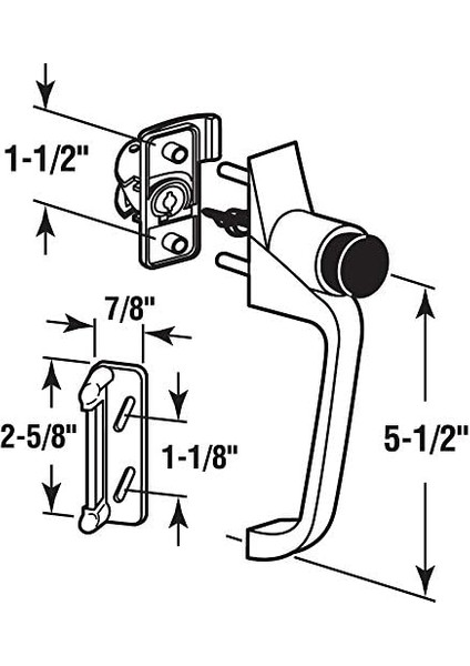 K 5082 Siyah Düğme Mandalı 1-1/2 Inç Delik Merkezi (1 Set)