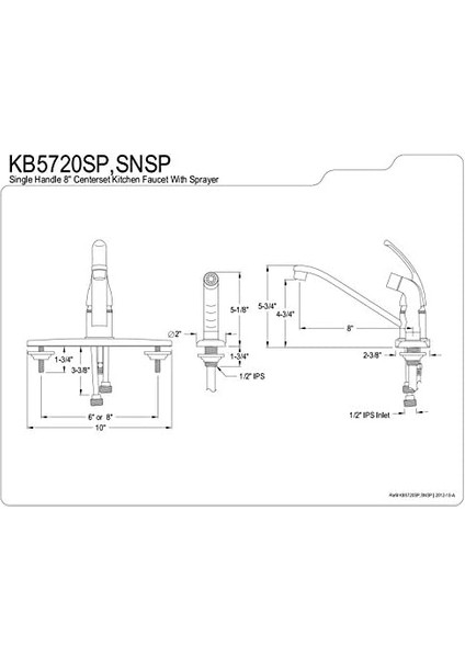 KB5720SP 8 Inç Mutfak Bataryası, 8 Inç Emzik Erişimi, Parlak Krom modelleri