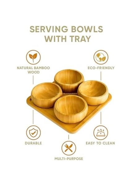 4’lü Yuvarlak Bambu Çerezlik Seti Bölmeli Sunum Tabağı Atıştırmalık Servis Kasesi Doğal Ahşap Çerezlik Sofra ve Mutfak Sunum Gereçleri fiyatları