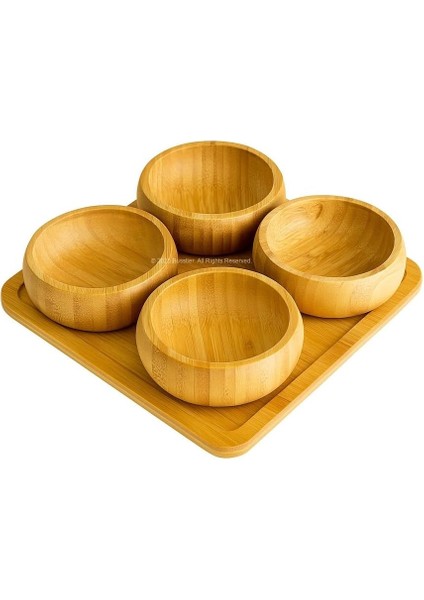 4’lü Yuvarlak Bambu Çerezlik Seti Bölmeli Sunum Tabağı Atıştırmalık Servis Kasesi Doğal Ahşap Çerezlik Sofra ve Mutfak Sunum Gereçleri modelleri