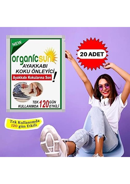 20&apos;li Paket Ayakkabı Koku Önleyici Giderici Toz 120 Gün Etkili Ayak Kokusu Tozu Giderici