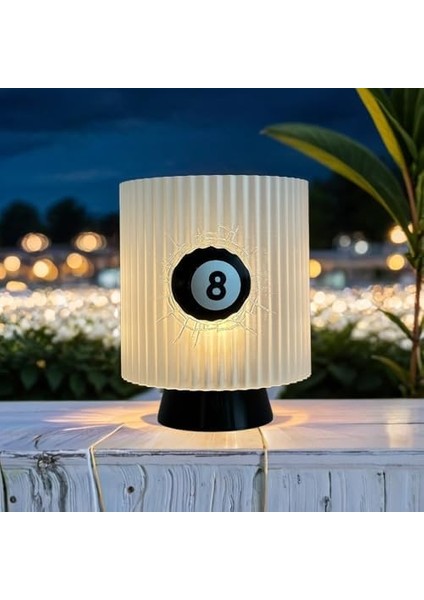 Gece Lambası -8 Ball Dekoratif Lamba, Genç Oda, Özel Hediye