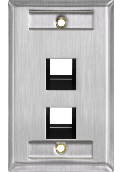 43081-1L2 2 Bağlantı Noktalı Paslanmaz Çelik Quickport Kimlik Pencereli Tek Yuvalı Duvar Plakası