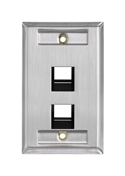 43081-1L2 2 Bağlantı Noktalı Paslanmaz Çelik Quickport Kimlik Pencereli Tek Yuvalı Duvar Plakası fiyatları