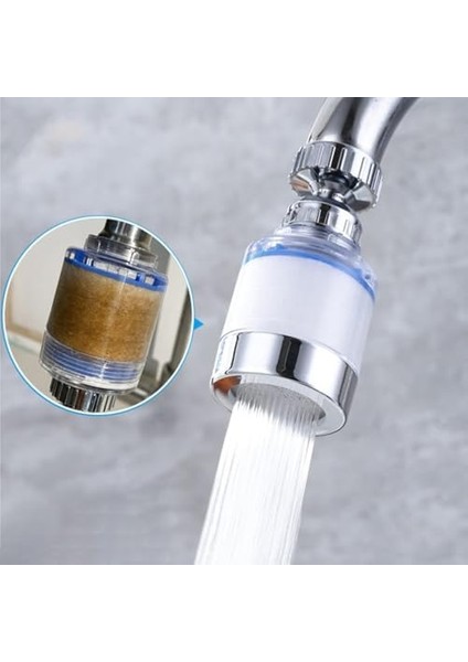 360° Döner Su Tasarruf Başlığı, Kireç Önleyici, Tazyikli Akış, Uyumlu Musluk Aparatı, Filtreli Musluk Başlığı, Pas, Tortu, Kireç Önleyici, Musluk Başlığı Seti, 5 Adet Filtreli,