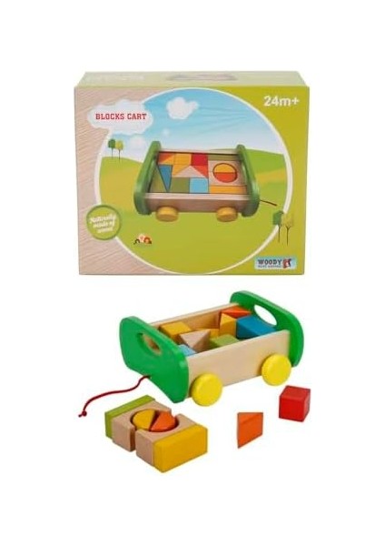 Tahta Oyuncak Çekme Araba