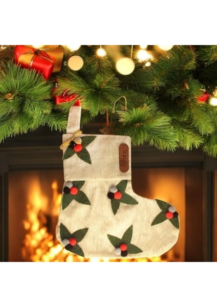 Yılbaşı Çorabı Çiçek Desenli